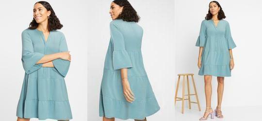 Vestido Verde em Malha Texturizada