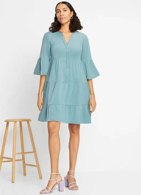 bonprix - Vestido Verde em Malha Texturizada 3