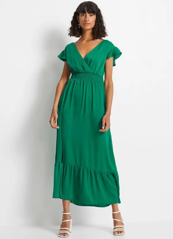bonprix - Vestido Verde em Viscose Plana 3