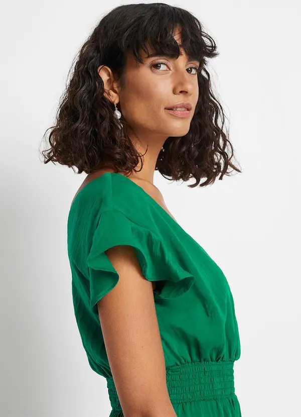 bonprix - Vestido Verde em Viscose Plana 6