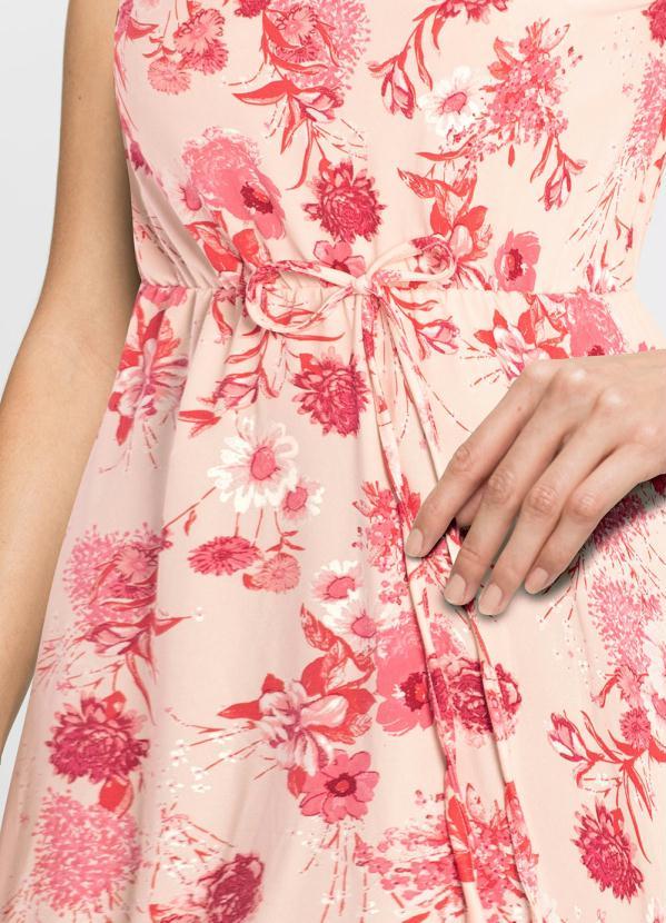 bonprix - Vestido Alongado com Amarração Floral Rosa 3