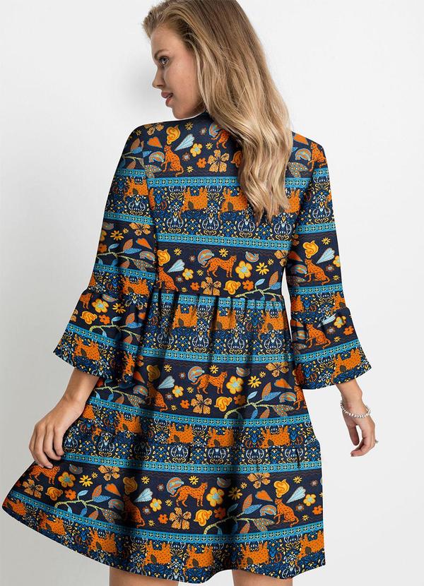 bonprix - Vestido Animal Print Paisley em Malha Crepe 1