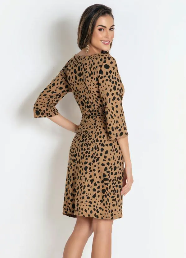 Moda Pop - Vestido Bege com Amarração na Cintura 2