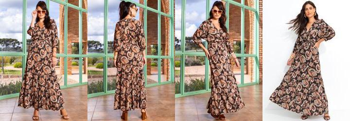 Vestido Cashmere em Malha de Viscose