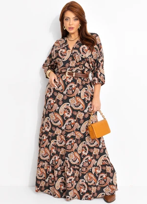 Quintess - Vestido Cashmere em Malha de Viscose - QUINTESS