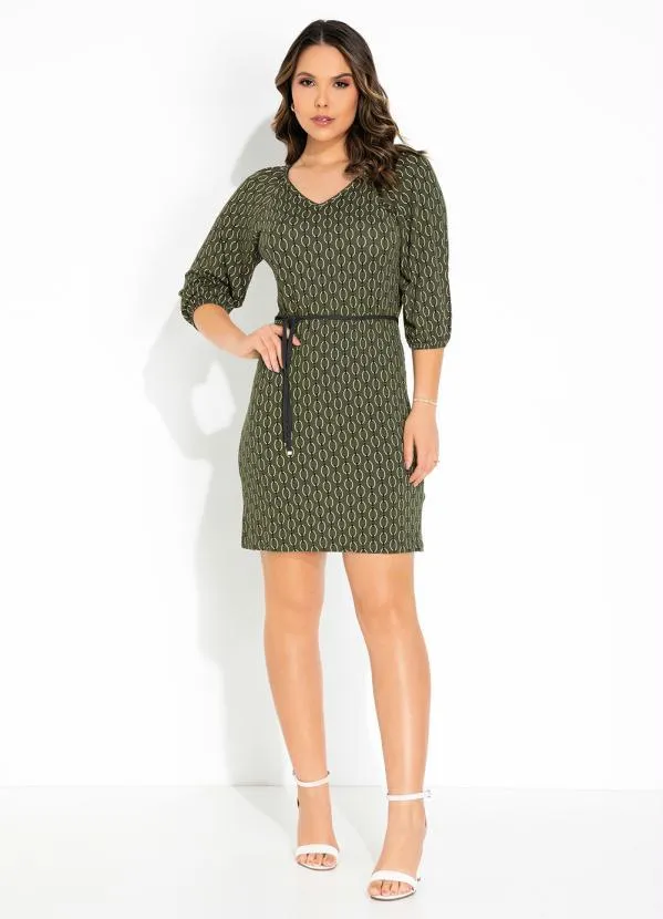 Rovitex - Vestido Correntes Verde com Cinto Rovitex 4