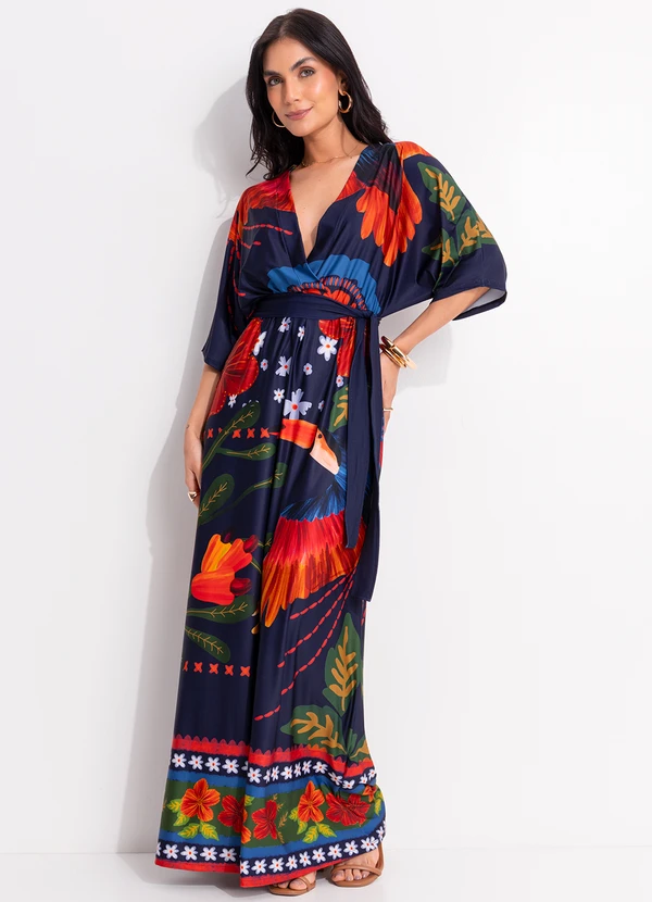 Quintess - Vestido Encanto Tropical em Malha Fria