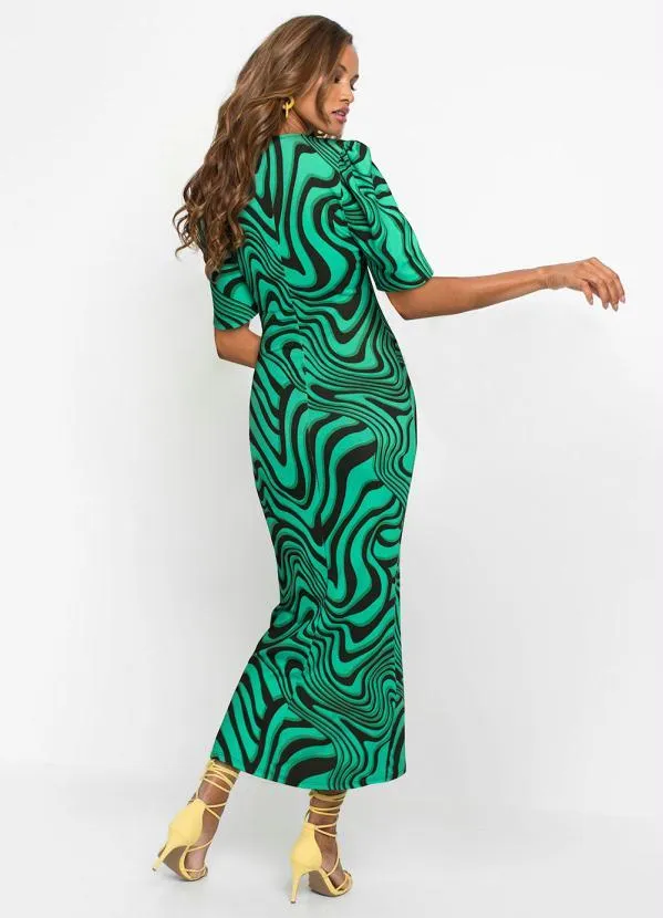 bonprix - Vestido Estampa Líquida em Malha Crepe 2