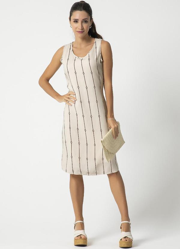 Habana - Vestido Estampado com Forro Off White 3