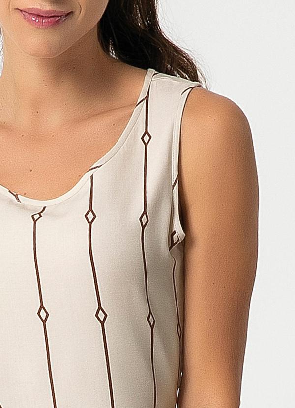 Habana - Vestido Estampado com Forro Off White 4