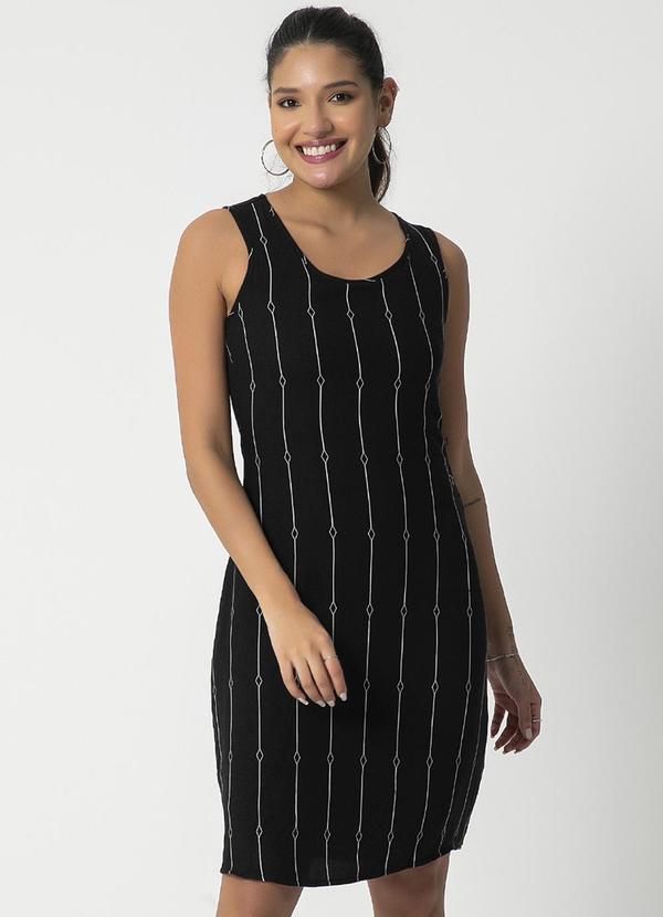 Habana - Vestido Estampado com Forro Preto