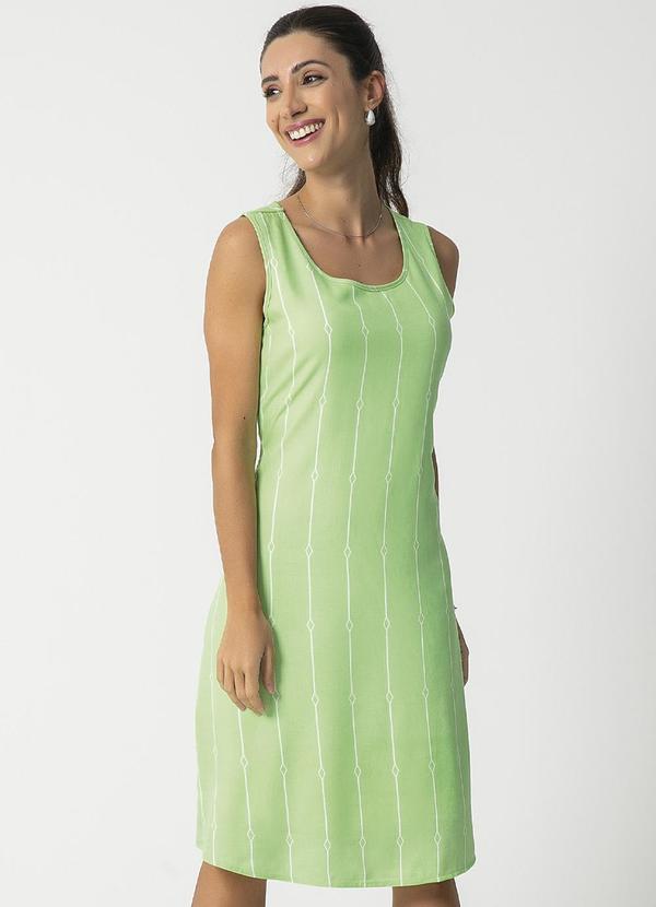 Habana - Vestido Estampado com Forro Verde