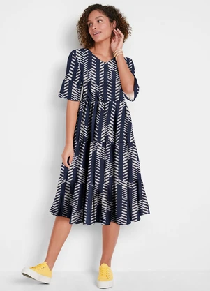 bonprix - Vestido Étnica em Malha de Viscose - BONPRIX