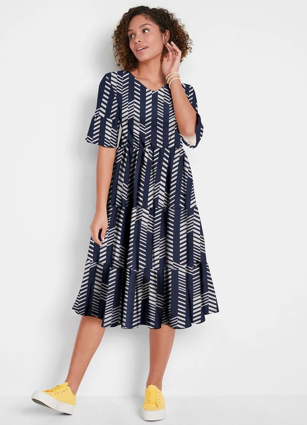 bonprix - Vestido Étnica em Malha de Viscose