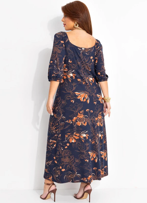Quintess - Vestido Floral Artístico em Malha de Viscose 7
