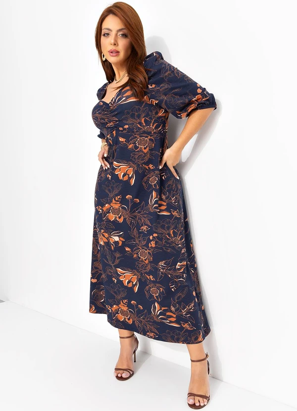 Quintess - Vestido Floral Artístico em Malha de Viscose 9