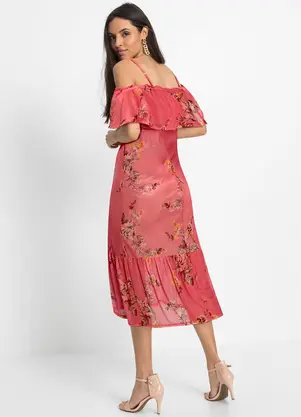 bonprix - Vestido Floral Romântico em Tule - BONPRIX