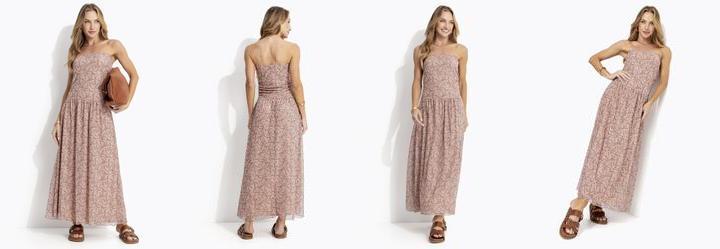 Vestido Folhagem Marrom em Tule