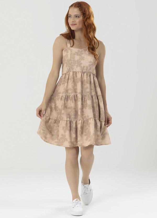 Bjoe - Vestido Juvenil Estampado Rotativo Marrom