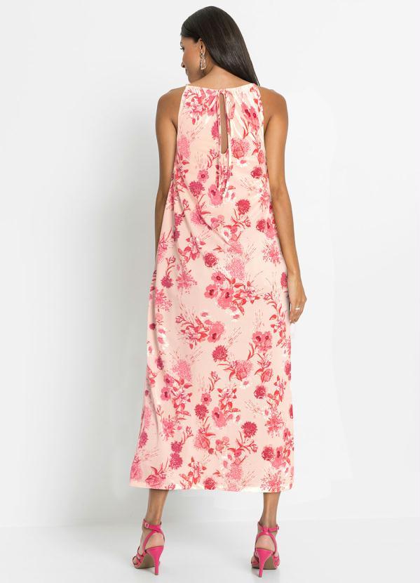 Queima Estoque - Vestido Longuete de Alcinha Floral Rosa 6