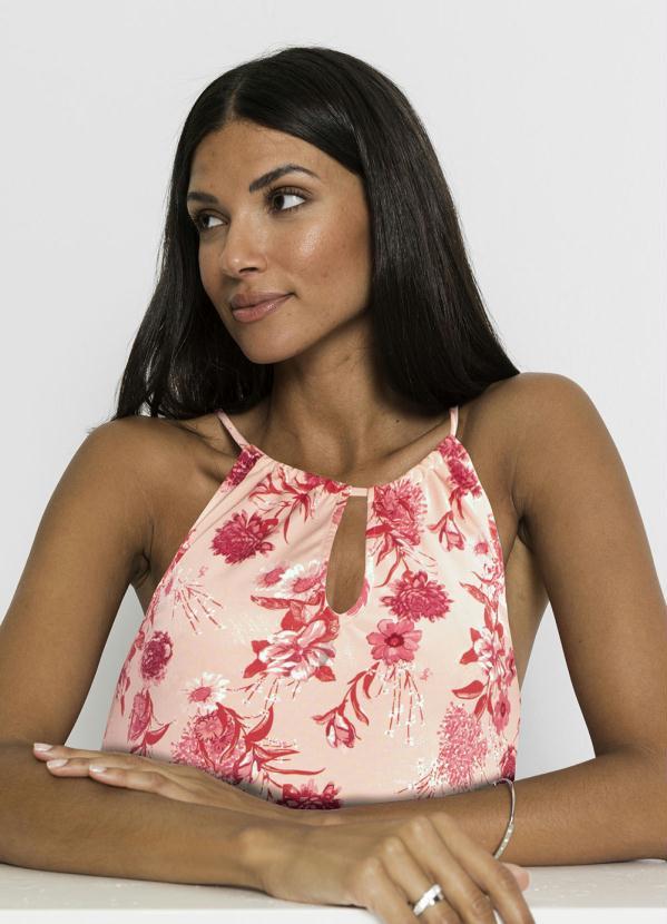 Queima Estoque - Vestido Longuete de Alcinha Floral Rosa 5