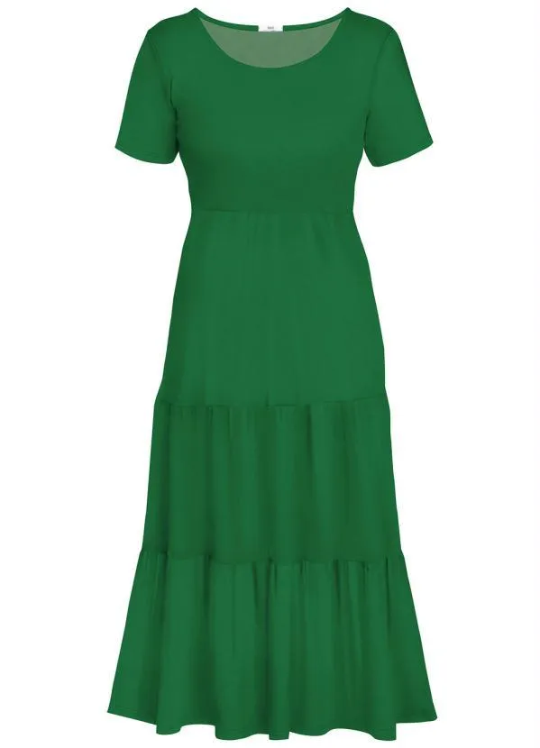 bonprix - Vestido Longuete em Camadas Verde Bandeira 2
