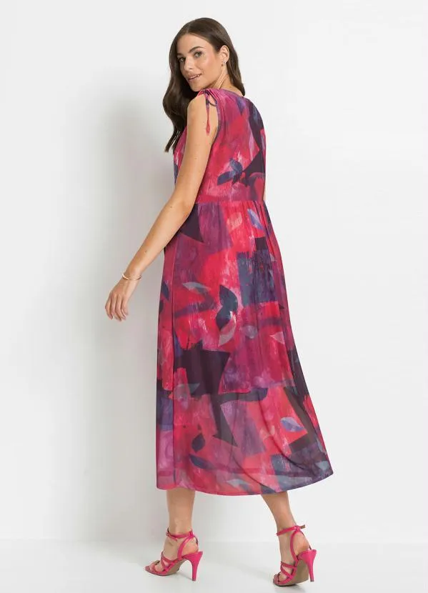 bonprix - Vestido Longuete Folhas Abstrato 3