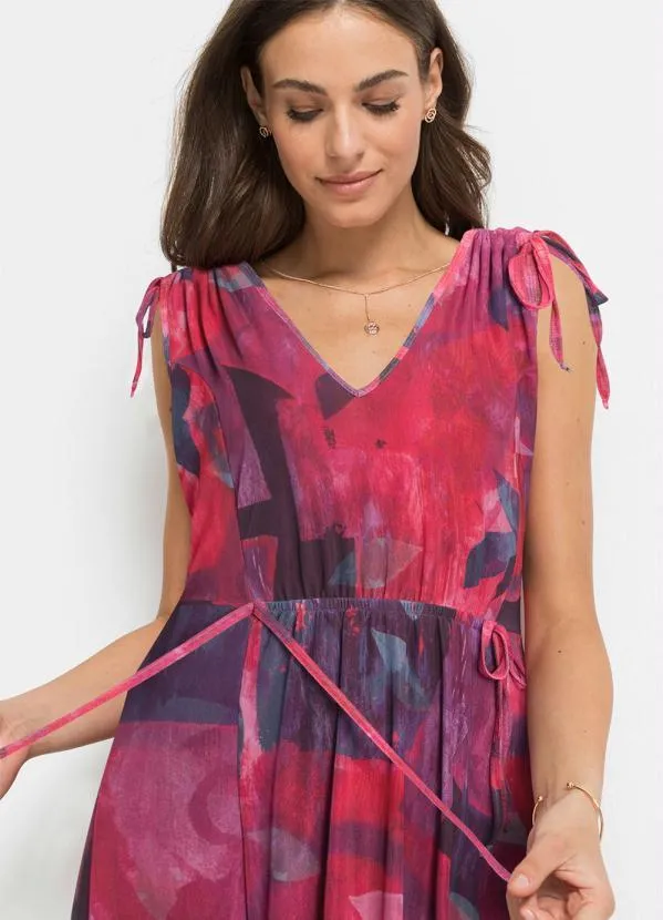 bonprix - Vestido Longuete Folhas Abstrato 2