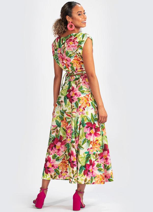 Farm - Vestido Malha Floral Pintado Verde 2