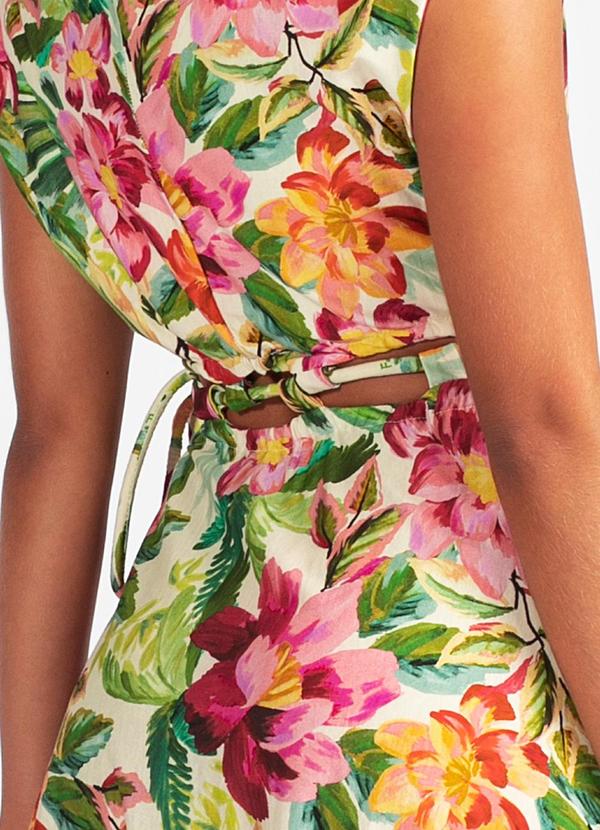 Farm - Vestido Malha Floral Pintado Verde 4