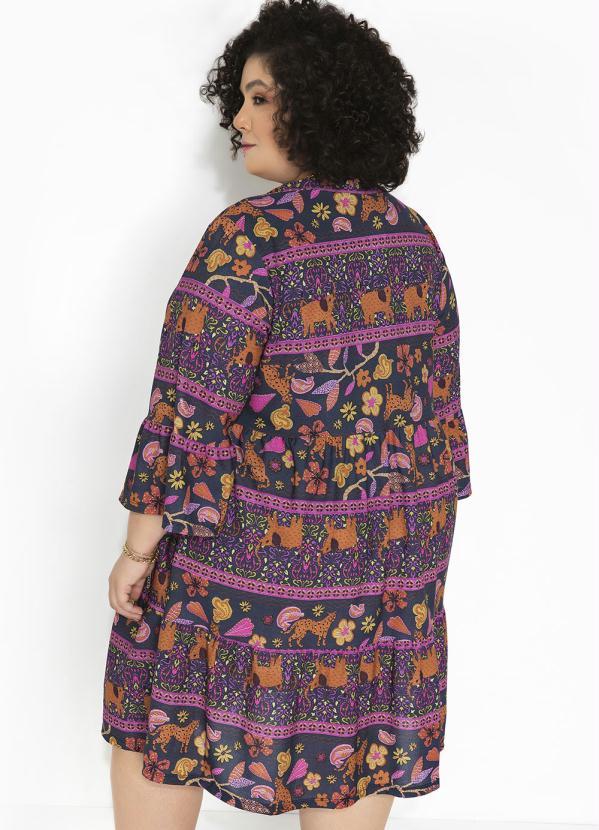 bonprix - Vestido Manga 7/8 Amplas Onça Floral 8