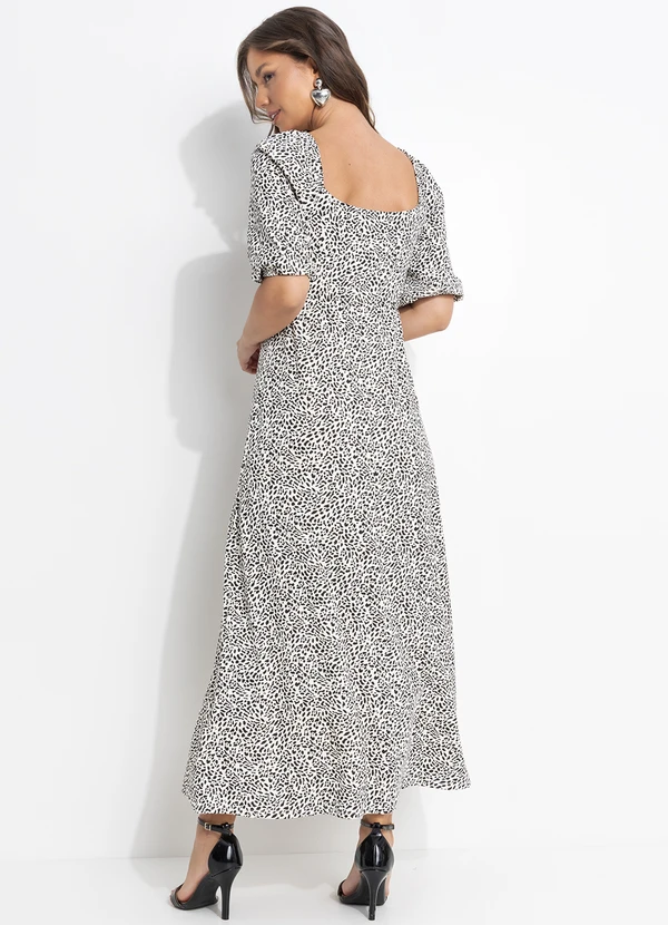 Quintess - Vestido Onça Delicada em Malha de Viscose 4