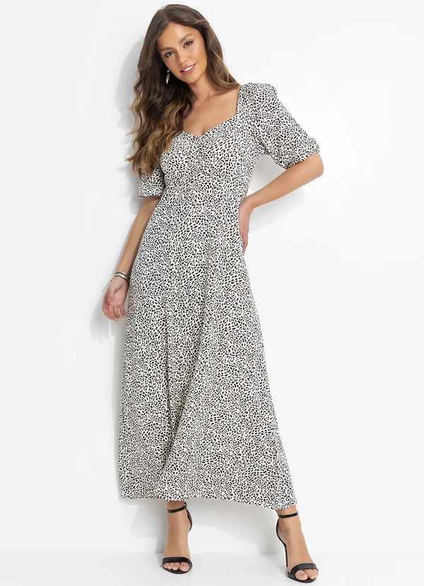 Quintess - Vestido Onça Delicada em Malha de Viscose 2