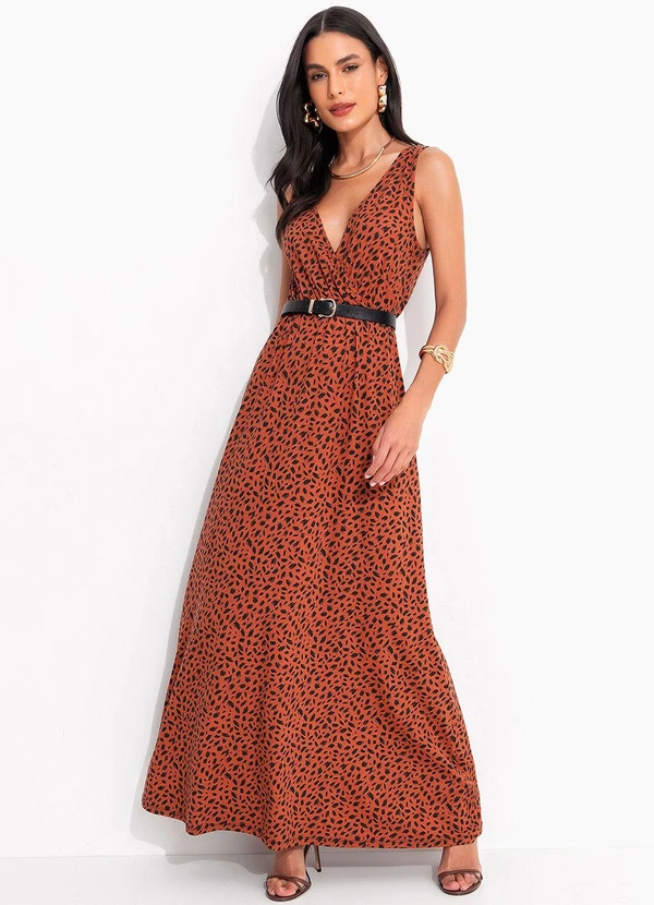 Quintess - Vestido Pinceladas em Malha de Viscose