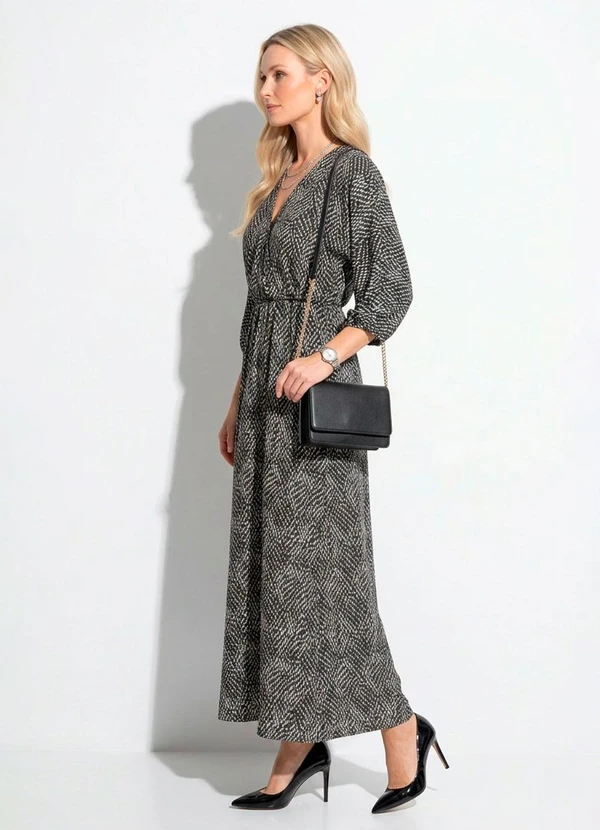 Quintess - Vestido Poá Ondulado em Malha de Viscose 8