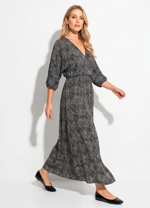 Quintess - Vestido Poá Ondulado em Malha de Viscose 7