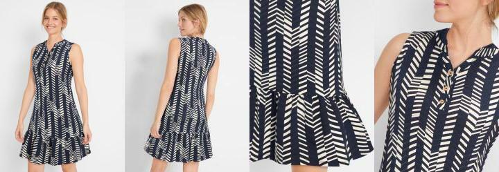 Vestido Regata Estampado Azul e Branco