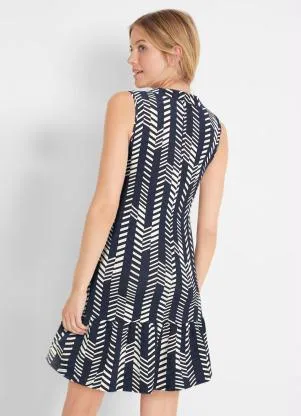 bonprix - Vestido Regata Estampado Azul e Branco - BONPRIX