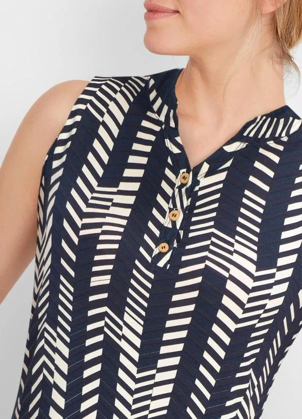 bonprix - Vestido Regata Estampado Azul e Branco 4