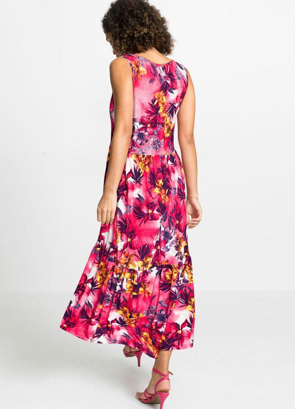 Outlet - Vestido Regata Longuete Floral Pink 5