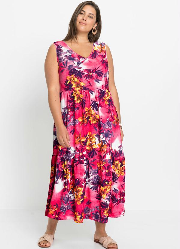 Outlet - Vestido Regata Longuete Floral Pink 4