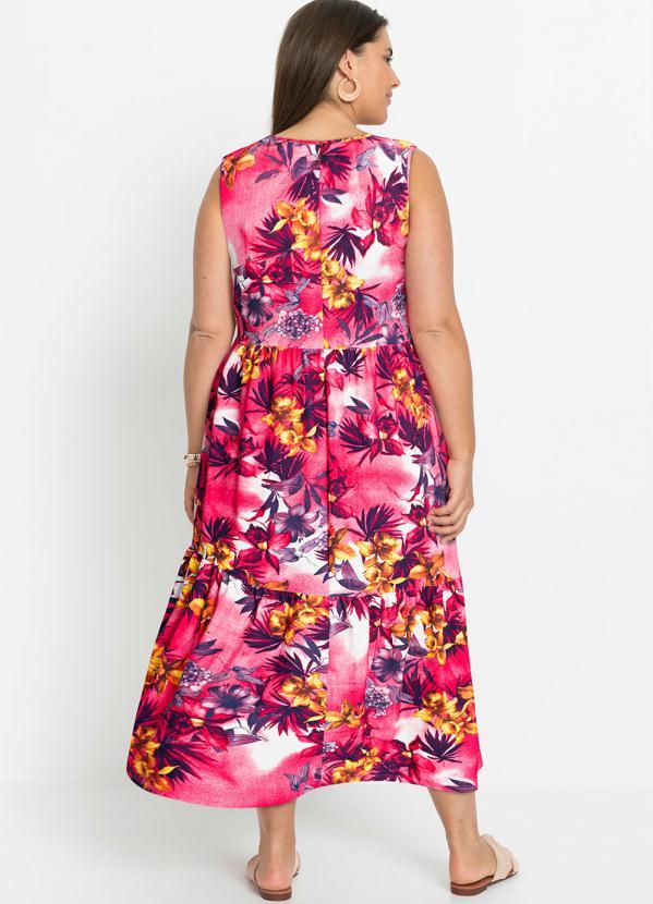 Outlet - Vestido Regata Longuete Floral Pink 3