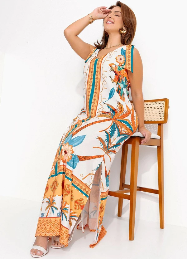 Quintess - Vestido Tropical Color em Malha Fria 13