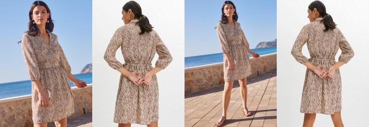 Vestido Zebra Marrom em Microfibra