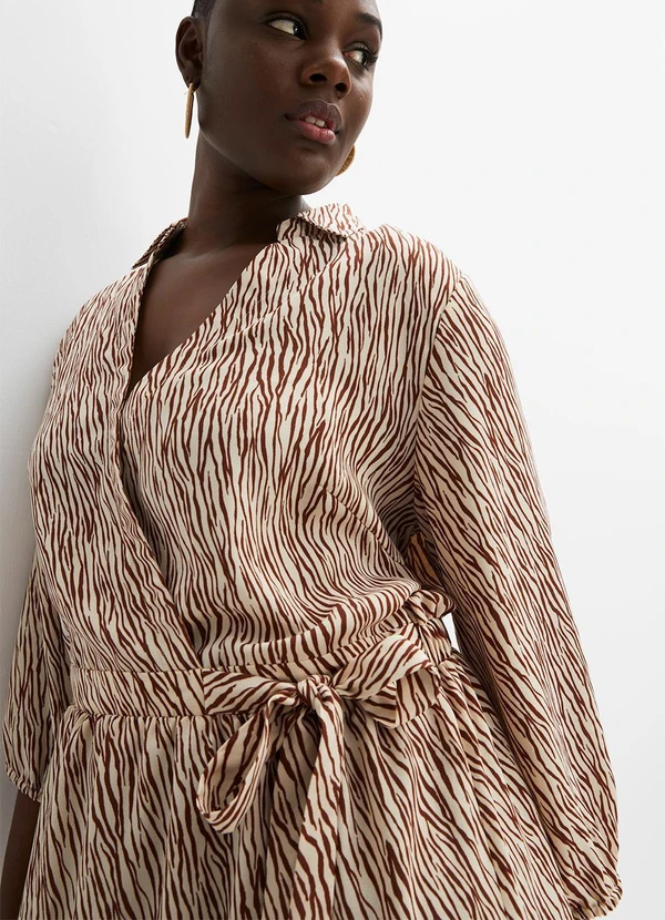 bonprix - Vestido Zebra Marrom em Microfibra 13