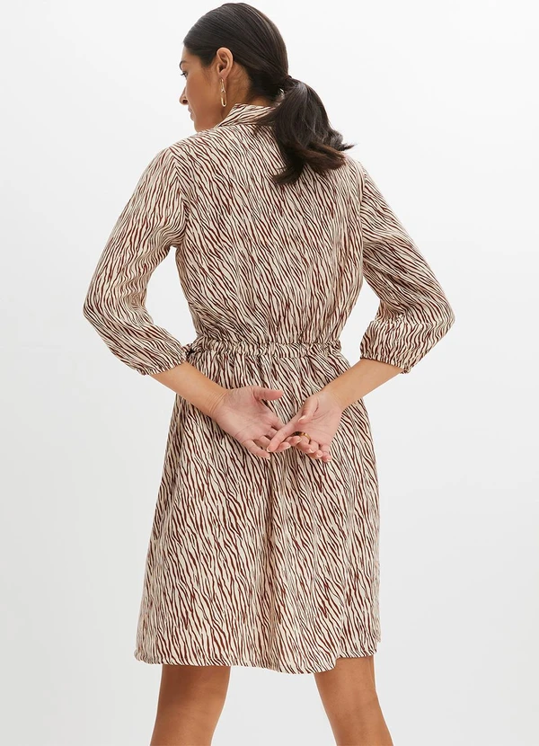 bonprix - Vestido Zebra Marrom em Microfibra 6