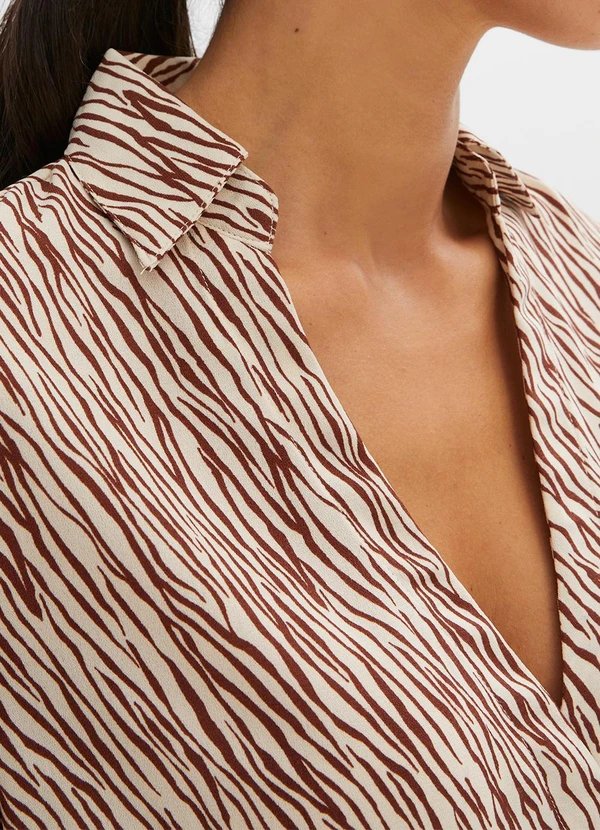 bonprix - Vestido Zebra Marrom em Microfibra 7