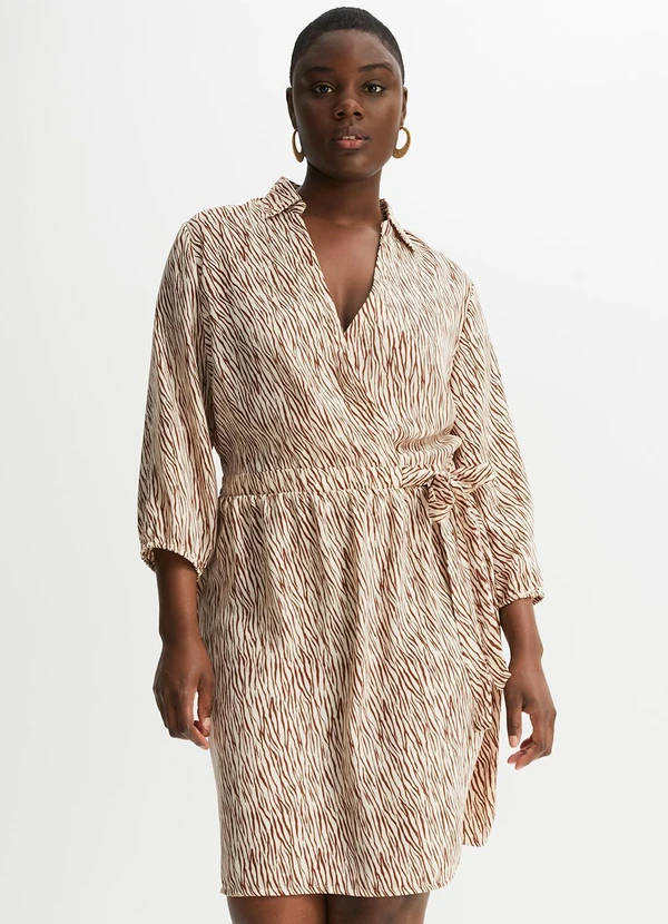 bonprix - Vestido Zebra Marrom em Microfibra 8