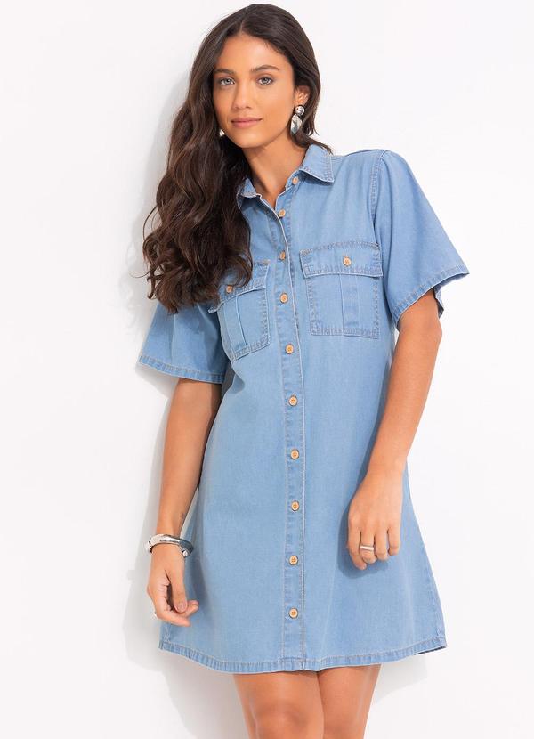 Vestido (Jeans Claro) em Jeans Leve