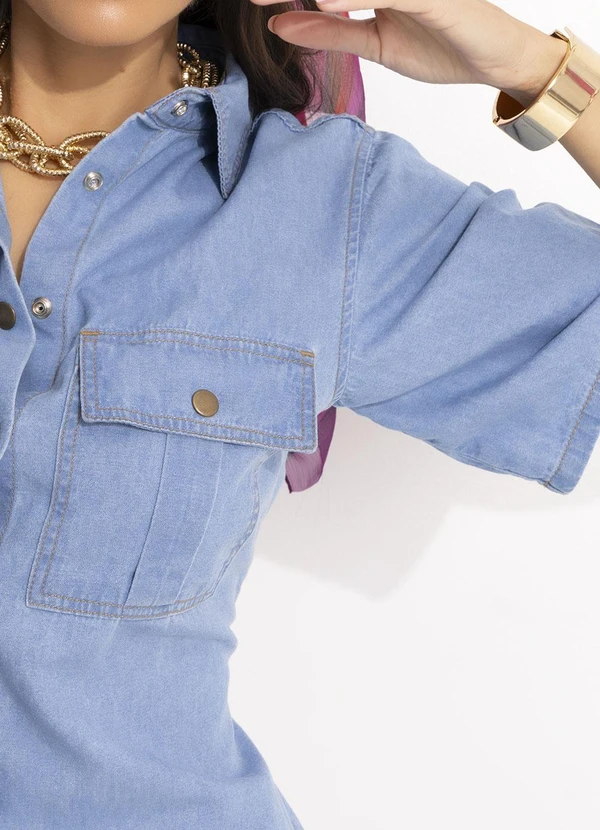 Quintess - Vestido Jeans Claro em Jeans Leve 12